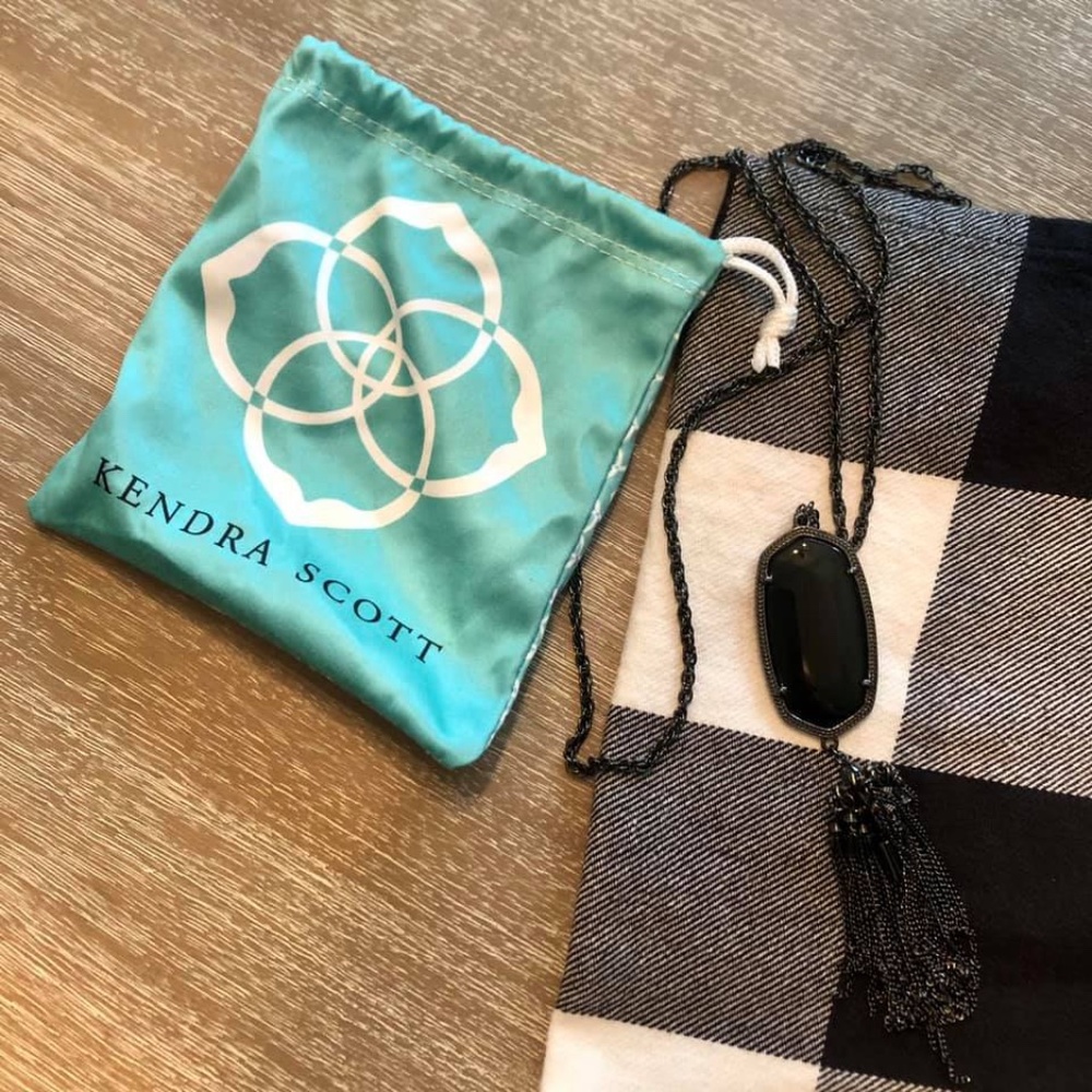 NEW Kendra Scott Rayne gunmetal necklace